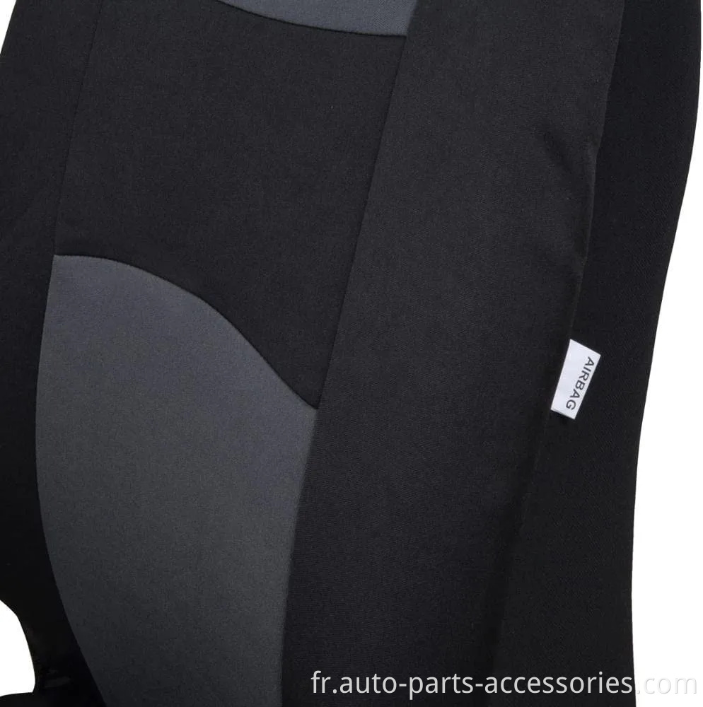 Couvercle de siège de paire de tissu plat ajusté, (noir) (s'adapter à la plupart des voitures, camions, SUV ou fourgon)
